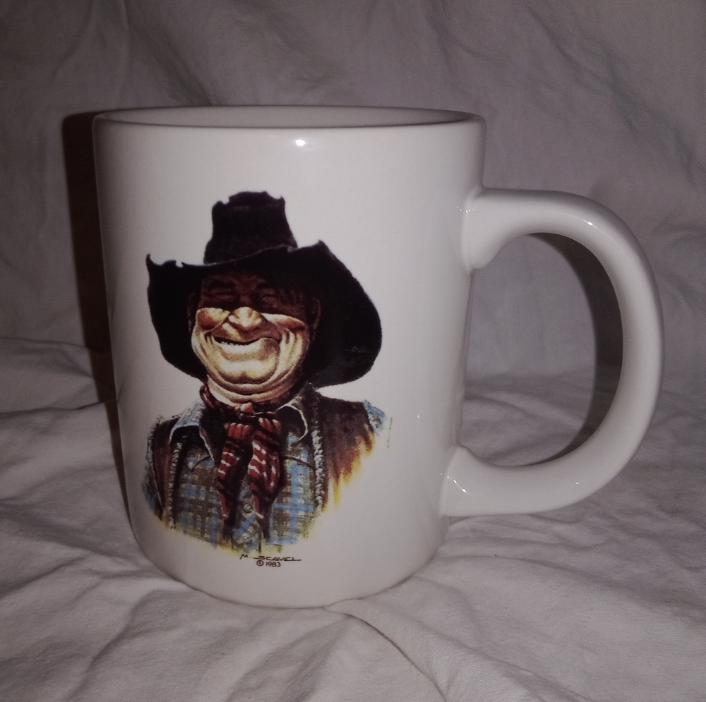 Vintage Old Man Appalachian Farmer Saw Mill Owner Coffee Mug Cup 1983